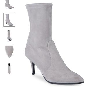 🆕 STUART WEITZMAN gray stretch suede ankle boots